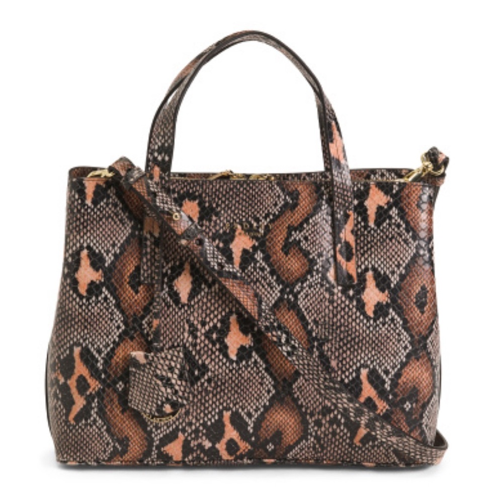 Radley London Leather Dukes Place Faux Snake Skin Medium Zip Top Satchel NWT